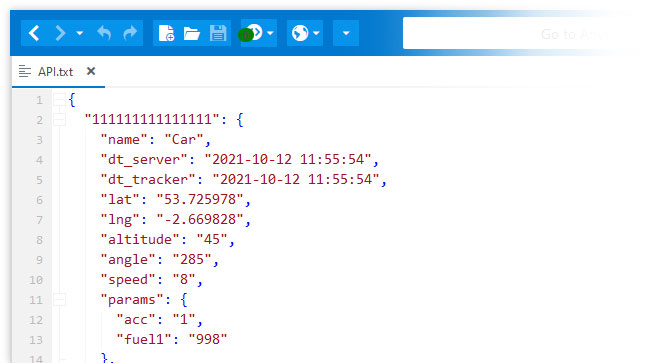 API feature screenshot