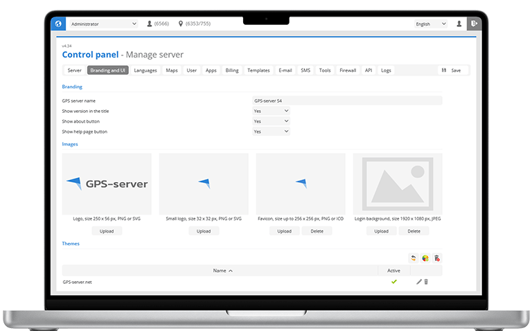 Hosted software server view