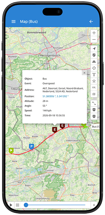 Phone tracking view